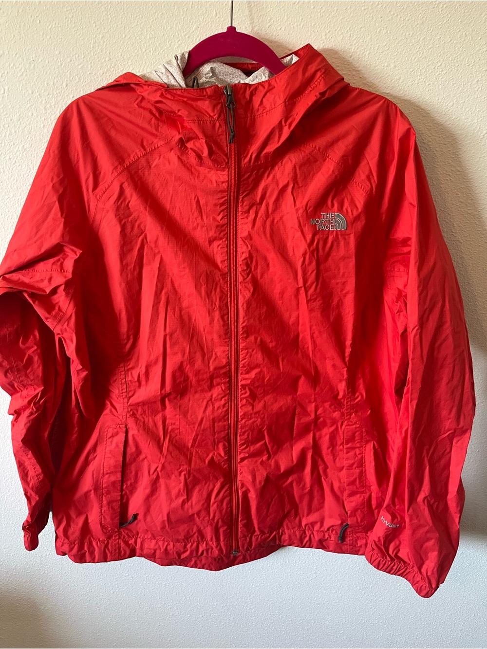 The North Face Women's Red Hooded Windbreaker Jacket